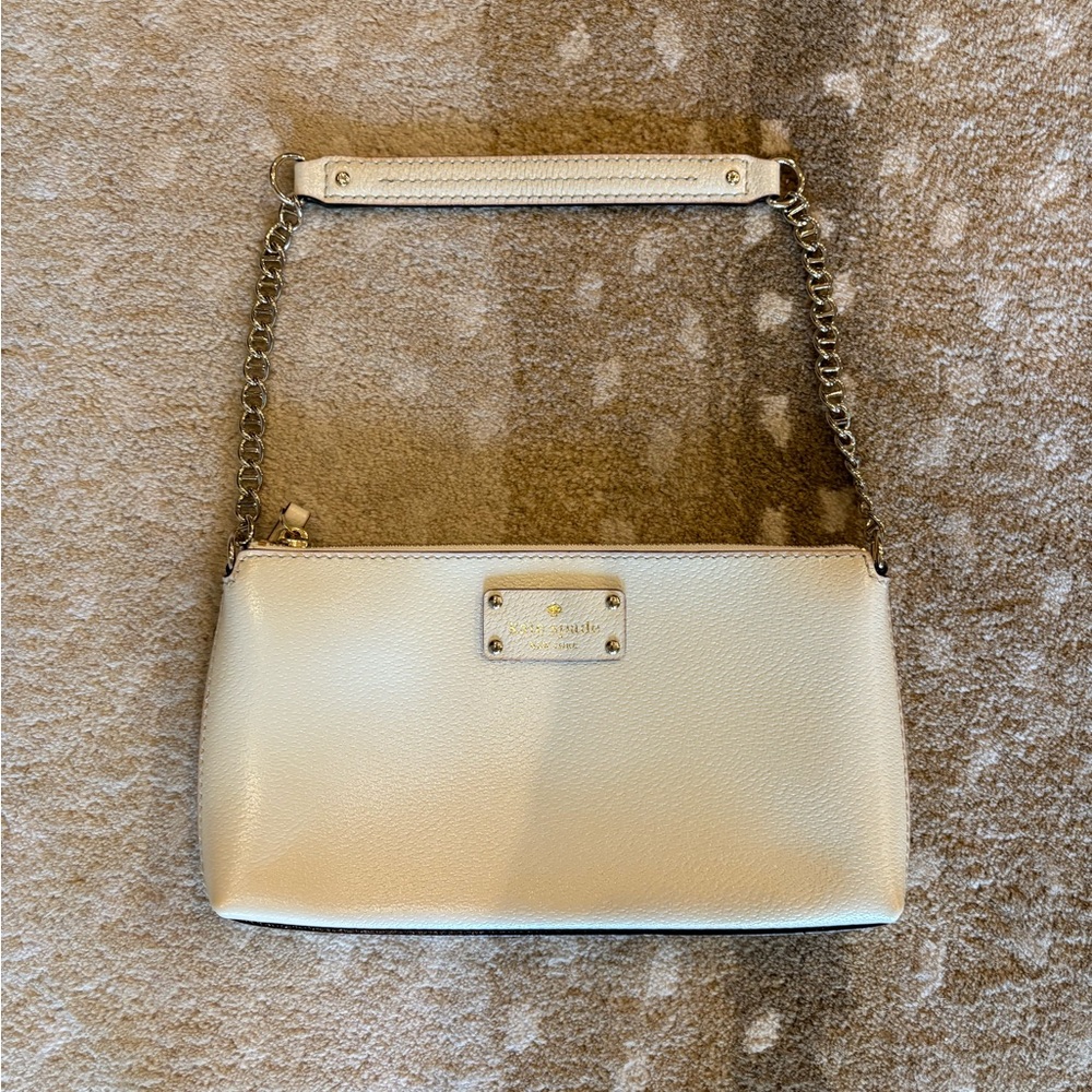 kate spade Cream Leather Chain-Shoulder Bag